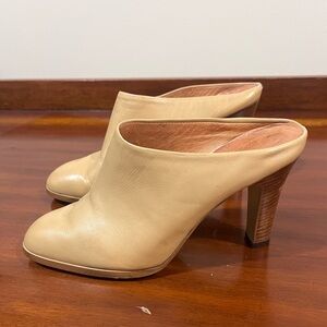 Vintage Joyce Mules - Tan Italian Leather Heels - Size 7 Women’s